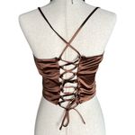 Divided  by H&M Women's Brown Satin Corset Top Photo 6