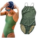 SPORTI Micro Back One Piece Swimsuit Olive Green Size XL 38 NWT Lycra Swimwear Photo 1