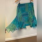 ECI New York Boho Asymmetrical Handkerchief Hem Skirt – 100% Silk – Size 12 Photo 1