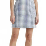 Levi's Aly Sleeveless Jumper Mini Denim Dress Blue White Check Gingham NWT Small Photo 0