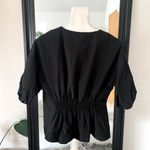 Gracia NEW  Black Puffy Sleeve Shirt Photo 2