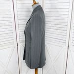 Vintage Moda International Pinstripe Long Blazer Jacket Grey Pink 4 Gray Photo 1