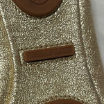 Tory Burch Reva Metallic Gold Logo Flats Size 8 Photo 7