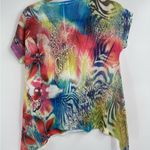 Chico's  polyester multicolor floral short sleeve tropical blouse size small Photo 6