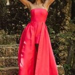 Hutch Red Straplesss High Low Bubble Gown 6 Photo 0