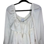 We Wore What tiered long sleeve mini dress crinkle chiffon ze1 ivory white xsmall Photo 3