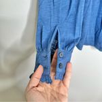 Boden Henrietta Pintuck Long Sleeve Henley Top Blue Jay Size 2 Photo 6