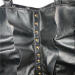 DSW  Y2K Large Black Ruffle Gold Studded Tote Bag with Chain Straps Photo 3