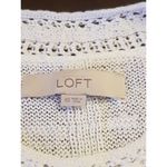Loft Sweater Womens White Crochet Knit Size XS Long Sleeve Ribbed Solid Stretch Photo 6