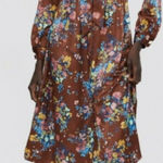 ZARA  NEW WOMAN MIDI‎ FLORAL PRINT DRESS WITH BOW V-NECK Photo 0