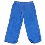 Cut Loose Solid Linen Easy Crop Pants Amalfi Blue 4402349 Size XL LagenLook Photo 1