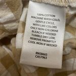 BP. Beige White Gingham Check Short Puff Sleeve Open Back Cropped Blouse Top XS Photo 4