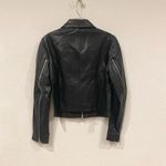 frame denim NWT FRAME Exposed Zip Lambskin Leather Jacket in Noir Size XS Photo 3