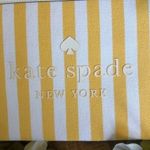Kate Spade Yellow Stripe Canvas Pouch Wristlet Zip Bag NWT Photo 1