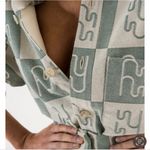 YAITTE Miami Italian Cotton Flannel Button Up Shirt Green White Checkered Sz XS Photo 1