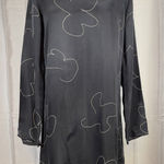 Madewell  Shift Mini Dress Black White Long Sleeve Cupro Casual Preppy Minimal S Photo 0