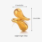 Bold Gold Water Drop Adjustable Statement Ring – Modern Sculptural Design Photo 3
