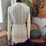 Vintage 70s San Angelo Aldo Verde Ivory Cable Knit Belted Cardigan Sweater Photo 1