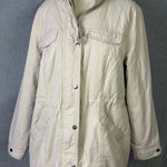Sebby Ivory Sherpa Lined Hooded Parka Jacket Cinched Waist Cozy Winter XL Photo 0