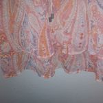 Jessica Simpson  M Boho Whispy Whimsy Sheer Paisley Tangerine Maternity Top Photo 6