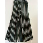 Anna Grace Striped Wide Leg Palazzo Pants, Green & Cream Vertical Stripes, Flowy Photo 6