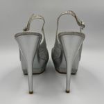 Jeffrey Tyler  “Vegas” Silver Glitter Stiletto Heel Slingback Pump Size 7.5 Photo 2