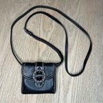 Brighton  Women’s Small Wallet Crossbody Strap Black Croc Embossed Leather Photo 0