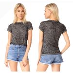 Rag and Bone  Shirt Women Small Black Heather Grey Burnout Short Sleeve Tee Gothic Photo 1