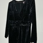 NISSA Black Velvet Crystal Embellished Sparkle Waist Strap Mini Dress Size US 10 Photo 5
