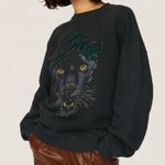 ANINE BING  Kenny Panther Sweatshirt in Vintage Black Photo 8