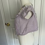 Urban Outfitters  Off The Shoulder Lavender Ruffle Button-Up Blouse Photo 4