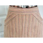 Vivienne Tam  Mini Skirt StripedLinen Front Pockets Side Zip Fully Lined Womens4 Photo 2