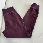 Lululemon Fleece Jogger Pants Size 4 Cotton Blebs Side Zip Pockets Burgundy Photo 0