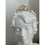 Gold colored cut glass tiara. Prom, special event, wedding . Photo 1