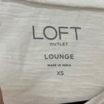 Loft  lounge white pom pom sleeve T-shirt coastal Beachy boho size XS Photo 2