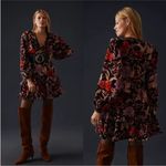 Pilcro  Tiered Corduroy Mini Dress Contemporary‎ Floral Fall Colors Anthropologie Photo 14
