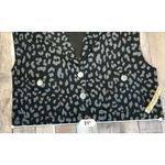 Lavish  Black Grey Cropped Leopard Print Jacket Vest sz MEDIUM NWT‎ Photo 5