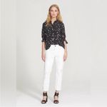 Equipment Revolve  all over star print satin black blouse sz M Photo 3