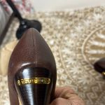 Michael Kors MICHAEL  Brown and Gold Heels with Buckle Detail Photo 9