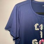 Life is Good Navy Blue Floral Sleep Shirt Tee Stretchy Pajama Women's size Small Photo 3