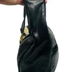 Michael Kors Black Soft Leather Morgan Hobo Gold Hardware Top Zip Bag Photo 6