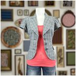 Kenzo Y2K Business Suit jacket Womens EU Size 42 US Size 4 Small Gray Plaid Vtg Photo 8