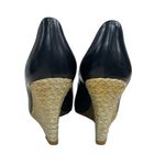 LK Bennett L.K. Bennett Black Leather Peep Toe Wedge Heels Photo 3