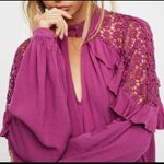 Free People  Raspberry Little Bit of Love Blouse Photo 1