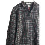 VTG Maggie & Max Women Black Checkered Long Sleeve BirdHouses Embroidery SZ L Size L Photo 1
