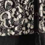 7th Avenue Black and Cream Floral Print Long Sleeve Cardigan Size S Photo 4