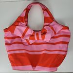 Kate Spade Womens Bow Bag Red Pink Striped Ribbon Nylon Tote Handbag Purse Photo 4