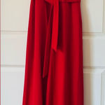 Shelby & Palmer  Red Split Front Wide Leg sleeveless wrap-look Jumpsuit Sz 6 Photo 0
