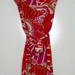 Natori  Abstract Floral Cowl Neck Tie Waist Dress Size XS Photo 0