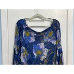 Free People We the Blouse Small Blue Floral Off the Shoulder Bell Sleeves Hippie Photo 2